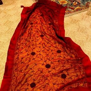 And beaded imported tablecloth from Syria about 7 feet long really beautiful